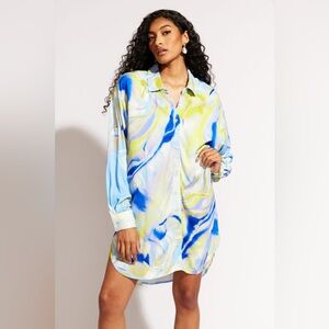 NOMADS Sol Button-Up Shirt Dress Lenzing™ Ecovero™ - Pothos